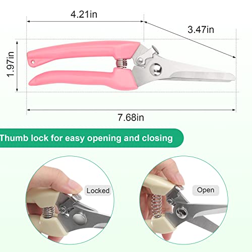 MEPEREZ garden shears, womem pruning shears, trimming for rose, flower, fruit tree, hedge, live plant, sharp scissors gardening tools, florist Supplies, 1anvil snips & 1 bypass clippers, 2 pack - Image 4