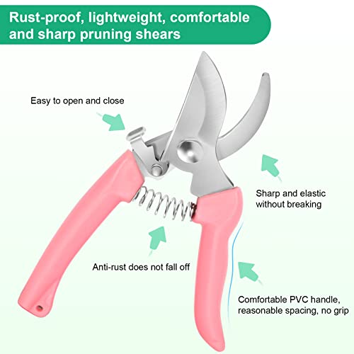 MEPEREZ garden shears, womem pruning shears, trimming for rose, flower, fruit tree, hedge, live plant, sharp scissors gardening tools, florist Supplies, 1anvil snips & 1 bypass clippers, 2 pack - Image 3