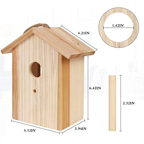 ColorfulLaVie Window Bird House with Strong Suction Cup and Lanyard for Outside - See Through Upgraded Wooden Birdhouse Outdoors,Bird Nest Transparent Design for Easy Observation,Best Gift for Kids - Image 4