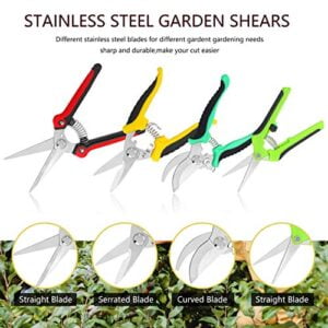 5 pack Garden Pruning Shears Stainless Steel Blades, Handheld Scissors Set with Gardening Gloves,Heavy Duty Garden Bypass Pruning Shears ,Tree Trimmers Secateurs, Hand Pruner - Image 3
