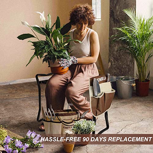 Aimerla Foldable Garden Kneeler Seat Heavy Duty {Soft Thick Kneeling Pad} Durable Garden Stool - 2 large Capacity Garden Tool Bags with Pockets - Portable Garden Bench for Indoor and Outdoor Gardening - Image 6