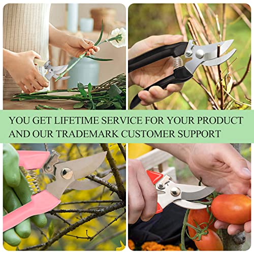 MEPEREZ garden shears, womem pruning shears, trimming for rose, flower, fruit tree, hedge, live plant, sharp scissors gardening tools, florist Supplies, 1anvil snips & 1 bypass clippers, 2 pack - Image 6