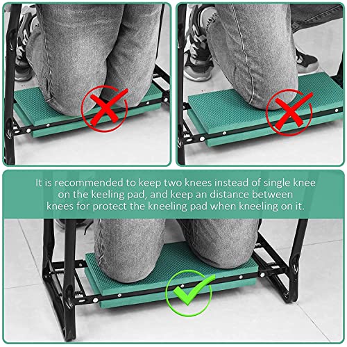 MENOLY Garden Kneeler and Seat, Folding Gardening Stool with Kneeling Pad, Gardening Bench with 6 Garden Tools, Tool Pouches, Glove, Detachable Belt, Protectors Ideal Gift for Women Elders Gardener - Image 5