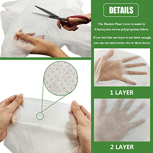 Garden expert Plant Covers Freeze Protection Floating Row Cover 0.9oz Fabric Frost Cloth Plant Blanket for Plants & Vegetables in Winter(8FTx15FT,with 6 PCS Staples Stakes) - Image 4