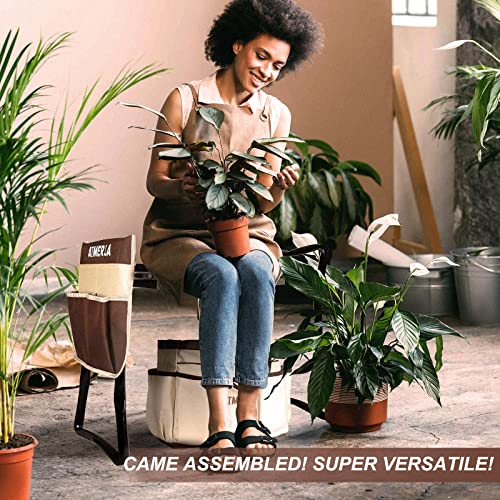 Aimerla Foldable Garden Kneeler Seat Heavy Duty {Soft Thick Kneeling Pad} Durable Garden Stool - 2 large Capacity Garden Tool Bags with Pockets - Portable Garden Bench for Indoor and Outdoor Gardening - Image 5