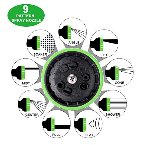 LETIME Expandable Garden Hose 100 Feet, Durable Water Hose with 9-Way Spray Nozzle and 3/4 inch Solid Brass Fittings, for Lawn Watering and Car Washing - Image 5