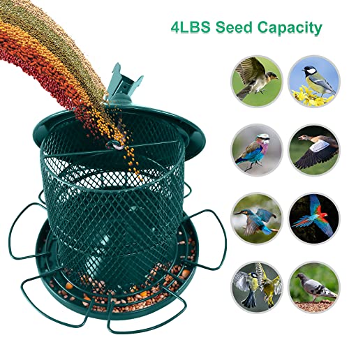Bird Feeder for Outside Hanging Squirrel Proof Wild Bird Seed FeedersOutdoor Bird Feeders Waterproof with 4 lbs Seed Capacity for Cardinal, Sparrow,Finch,Chickadee etc - Image 4