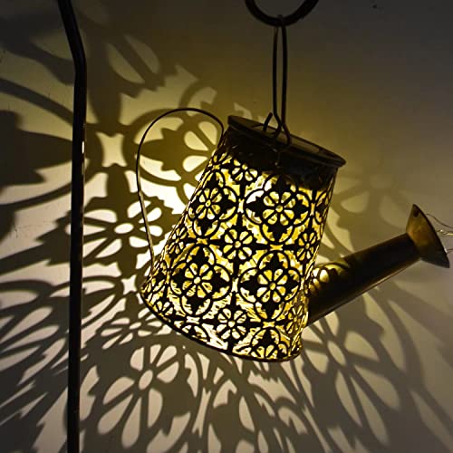 Solar Garden Watering Can Lights,Solar Waterfall Lights with Cascading Lights Waterproof Charging Board,Garden Decor for Outside,Outdoor Solar Light String Fairy LED Hanging Lantern for Yard Decor SY - Image 5