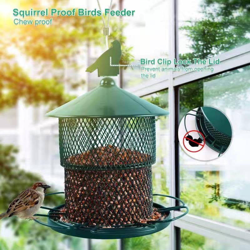 Bird Feeder for Outside Hanging Squirrel Proof Wild Bird Seed FeedersOutdoor Bird Feeders Waterproof with 4 lbs Seed Capacity for Cardinal, Sparrow,Finch,Chickadee etc - Image 6