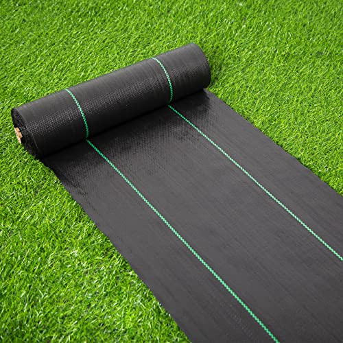 EXTRAEASY Garden Weed Barrier Landscape Fabric,Weed Block Fabric Heavy Duty 3.2OZ,Woven Mulch for Landscaping Ground Cover Weed Control Fabric, Black Garden Bed Liner (1.4ft x 100ft) - Image 3