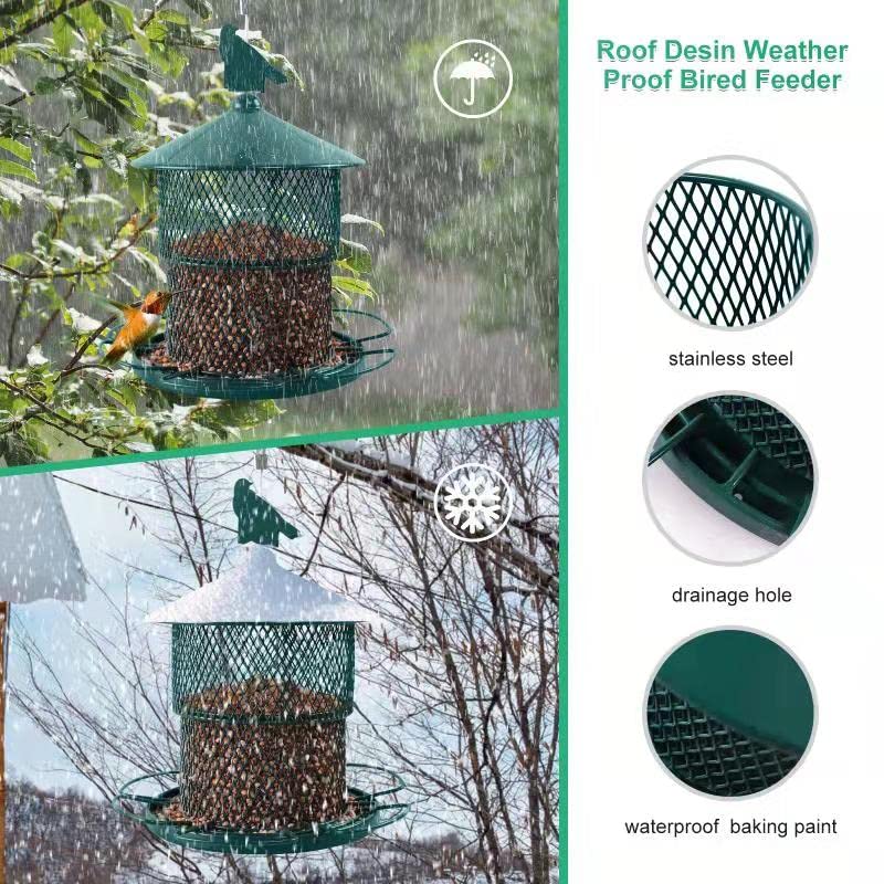 Bird Feeder for Outside Hanging Squirrel Proof Wild Bird Seed FeedersOutdoor Bird Feeders Waterproof with 4 lbs Seed Capacity for Cardinal, Sparrow,Finch,Chickadee etc - Image 3